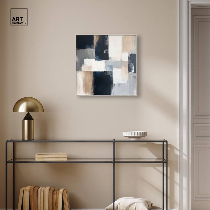 Blue and Tan Abstraction I Canvas by Art Remedy