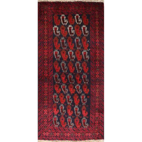 Tribal Balouch Afghan Oriental Area Rug Wool Hand-knotted Carpet - 2'9" x 5'2"