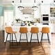 preview thumbnail 13 of 103, LUE BONA Modern Industrial Counter Stools Faux Leather Upholstered Counter Height Bar tools with Back