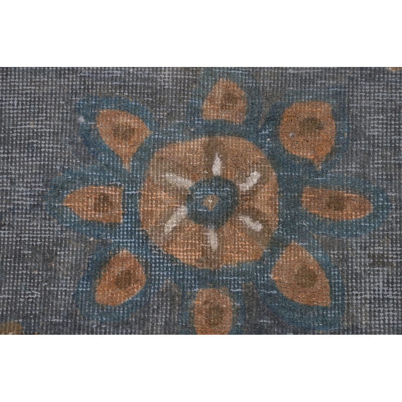 Distressed Over-Dyed Tabriz Persian Antique Rug Handmade Wool Carpet - 6'3"x 9'0"