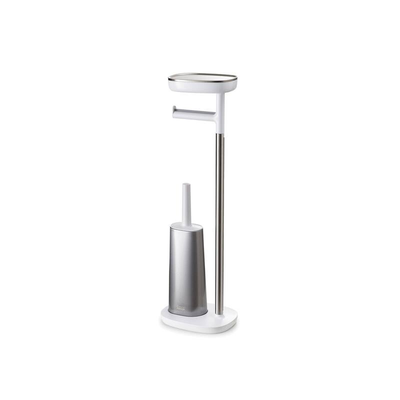 Joseph Joseph EasyStore Plus Toilet Paper Stand with Flex Steel Toilet Brush - Stainless-steel - Stainless-steel