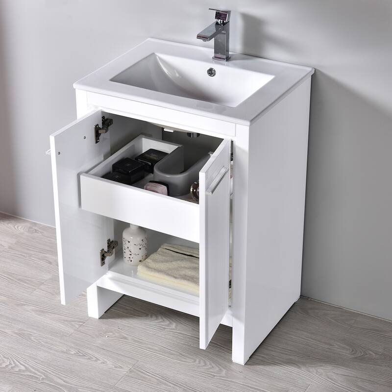 Solid Wood Bathroom Vanity with Mirror Medicine Cabinet