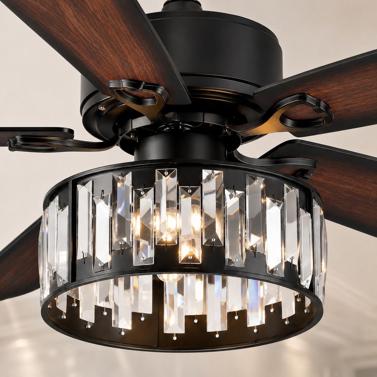 Airsurfer 52-Inch Ceiling Fan with Light and Remote, 5 Blades, 6 Speeds, Reversible, Timer