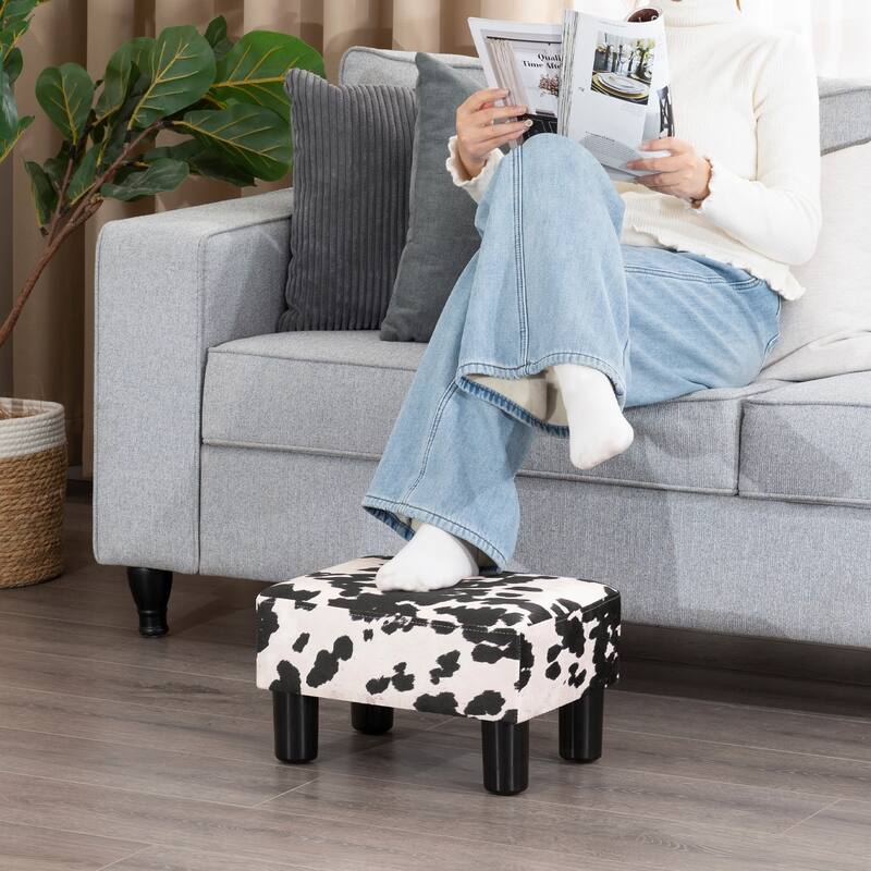 Adeco Small Rectangular Ottoman Footrest Stool Chair