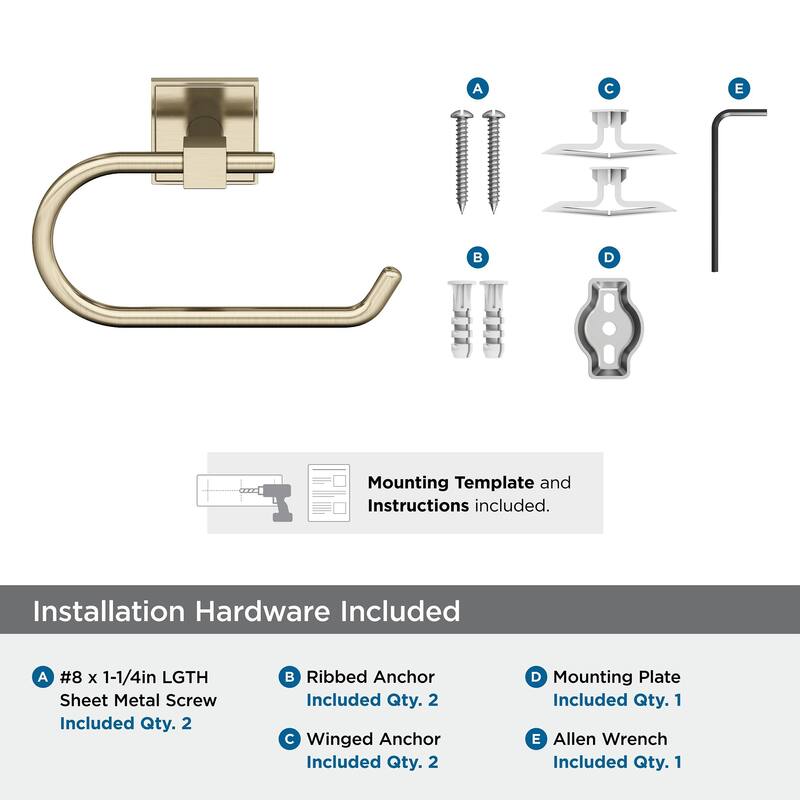 Appoint Golden Champagne Traditional Single Post Toilet Paper Holder