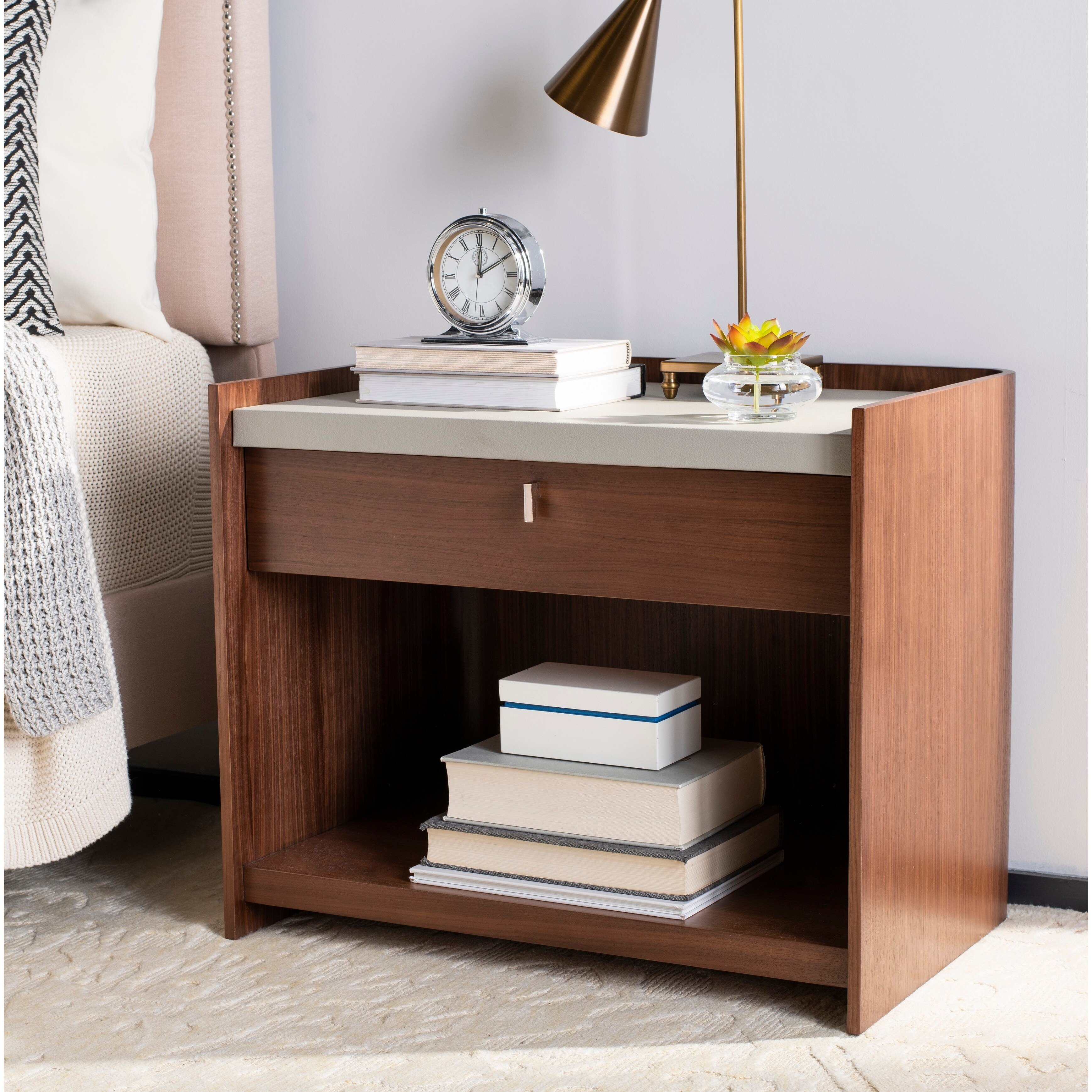 light grey nightstand