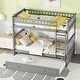 preview thumbnail 1 of 8, Twin Over Twin Wooden Bunk Bed with Twin Size Trundle & Safety Rail, Convertible to 2 Platform Bedframe for Kids Teens Bedroom Gray - Twin