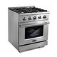 preview thumbnail 5 of 11, Cosmo Commercial-Style 30 in. 3.5 cu. ft. Gas Range with 4 Italian Burners, Convection Oven in Stainless Steel