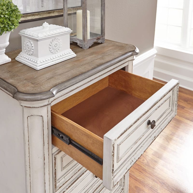 Magnolia Manor Antique White Weathered Bark Lingerie Chest