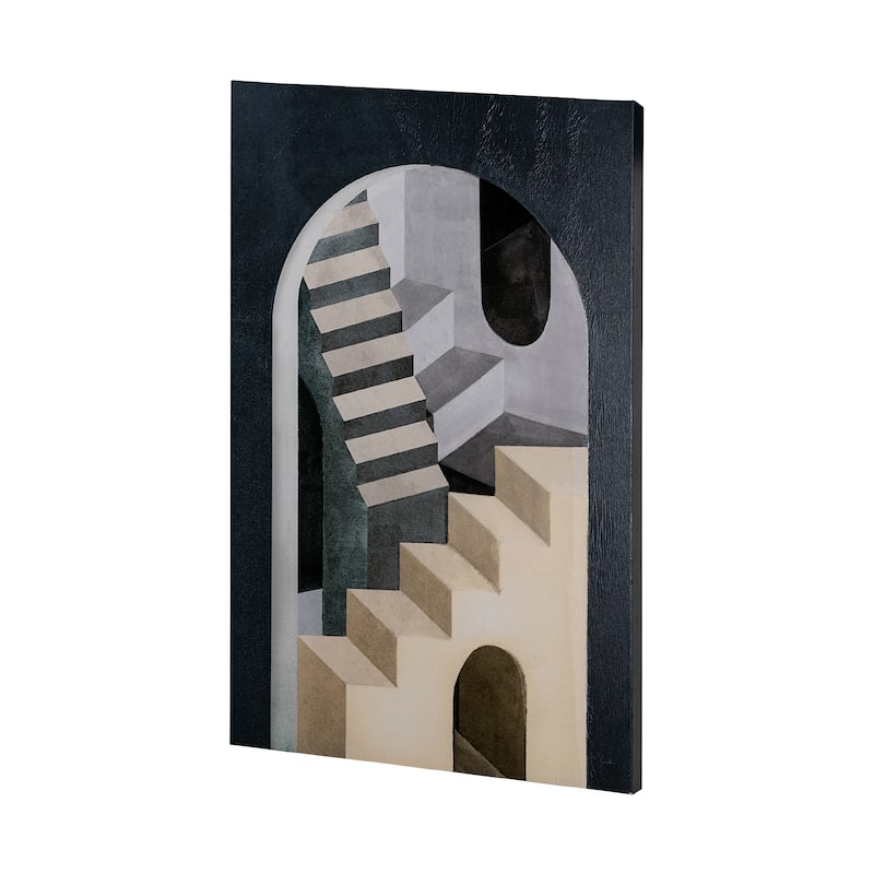 Labyrinth I Tri Color (30 x 45) Canvas Art Print