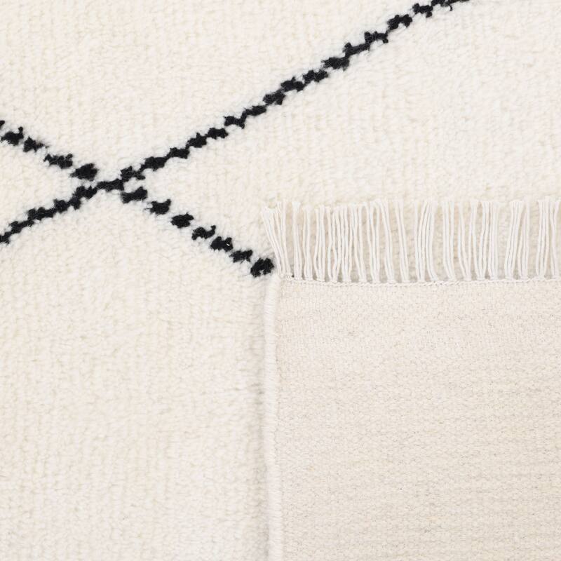 Overton Handmade Shaggy Boho Moroccan Area Rug