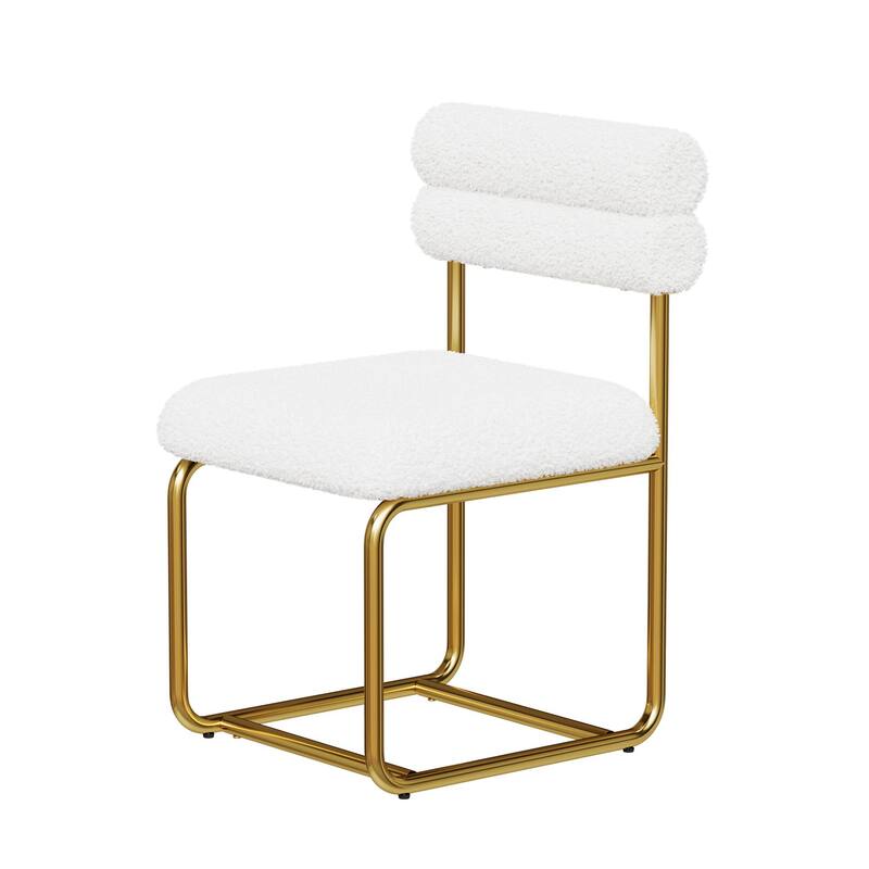 Set of 2 Dining Chairs, Upholstered Chair Side Chair with Sturdy Metal Frame