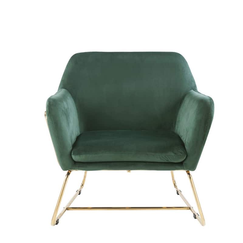 Velvet Accent Chair with Metal Base