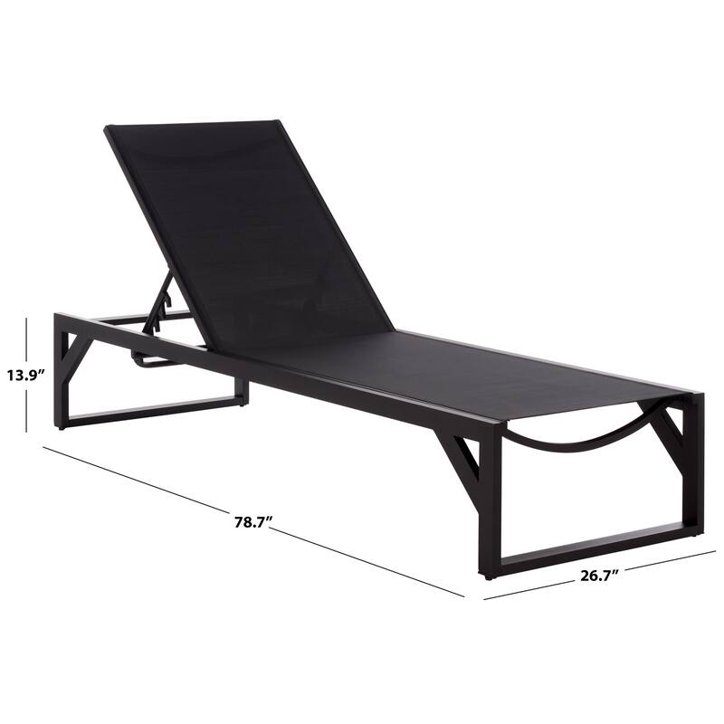 SAFAVIEH Outdoor Living Jordan Aluminum Lounger - 79"W x 27"D x 14"H