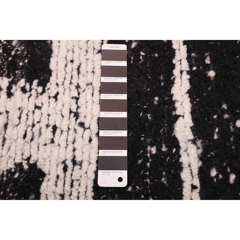 ECARPETGALLERY Hand-knotted Looma Black, White Wool Rug - 8'3 x 9'9