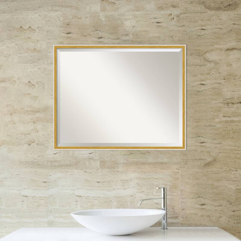 Paige Beveled Wood Framed Bathroom Vanity Wall Mirror