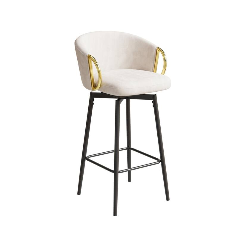 30 Inch Dining Chairs Set Of 4 Modern Style 360°Swivel Bar Chairs With Simple Design