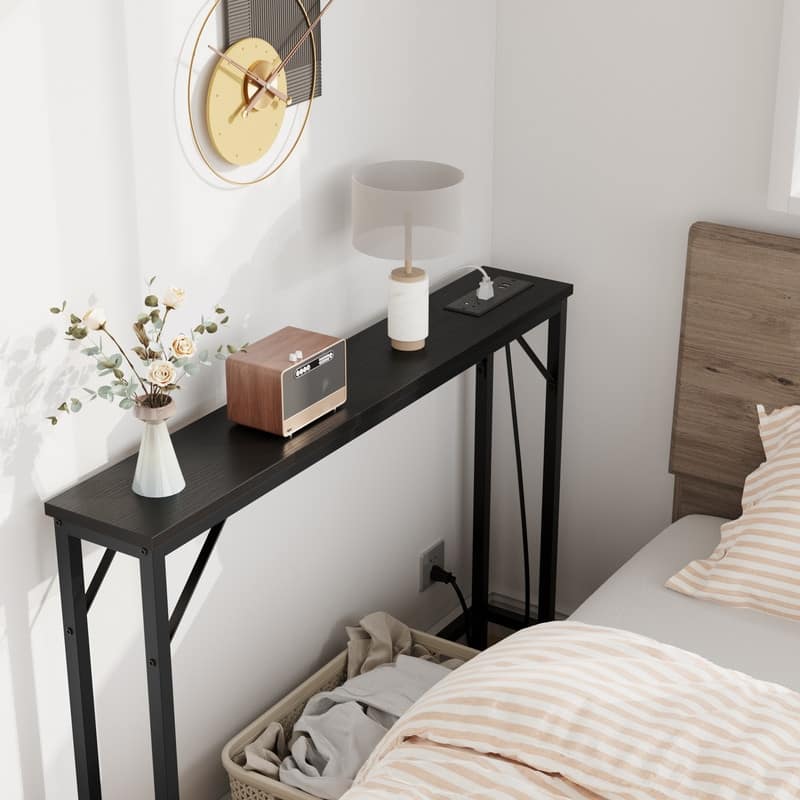 Narrow single-layer sofa back table