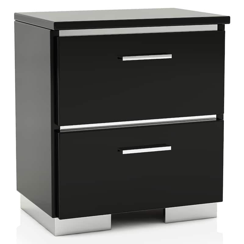 Benvolio Contemporary Black Wood LED 6-Piece Panel Bedroom Set with USB Port by Furniture of America