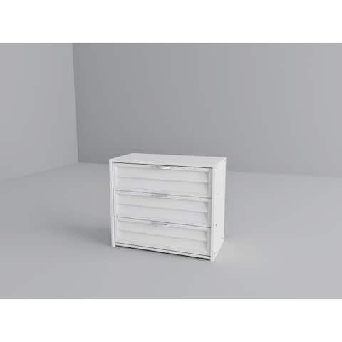 Donco Kids Louver 3 Drawer Chest in White