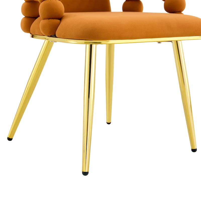 Dining Chairs Set of 2, Upholstered Dining Room Chairs with Metal Legs, Velvet Kitchen Chairs, Accent Chairs for Living Room