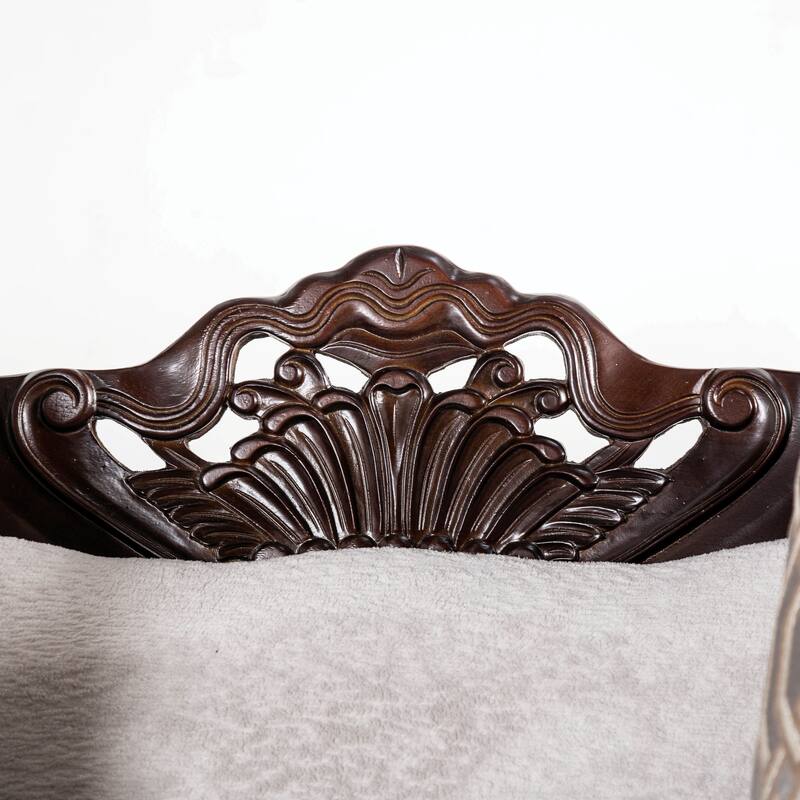 Furniture of America Naree USA Made Traditional 2-Seater Beige and Dark Cherry Loveseat