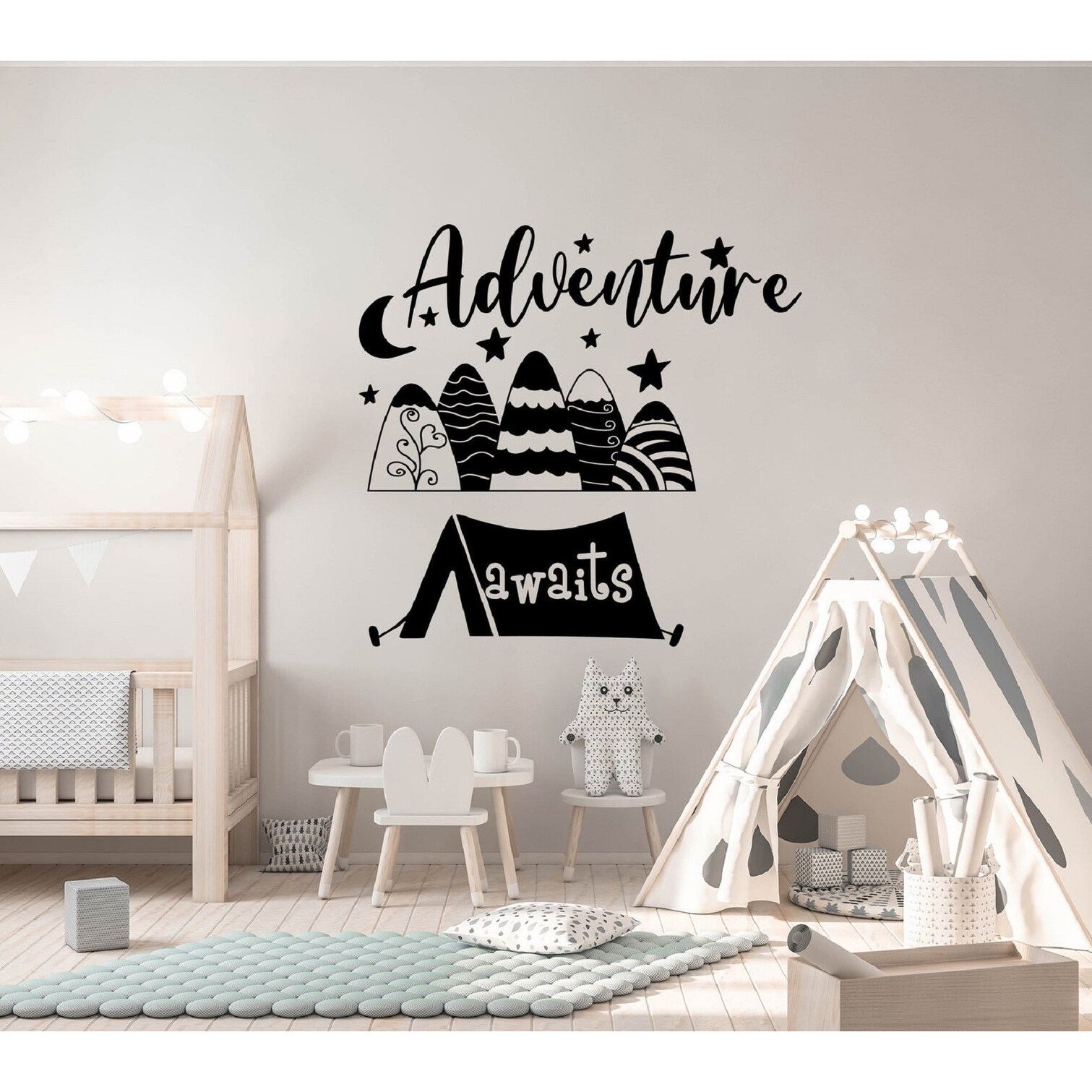 Shop Mountain Decal Kids Adventure Awaits Boys Nursery Wall Decal Overstock 32026864