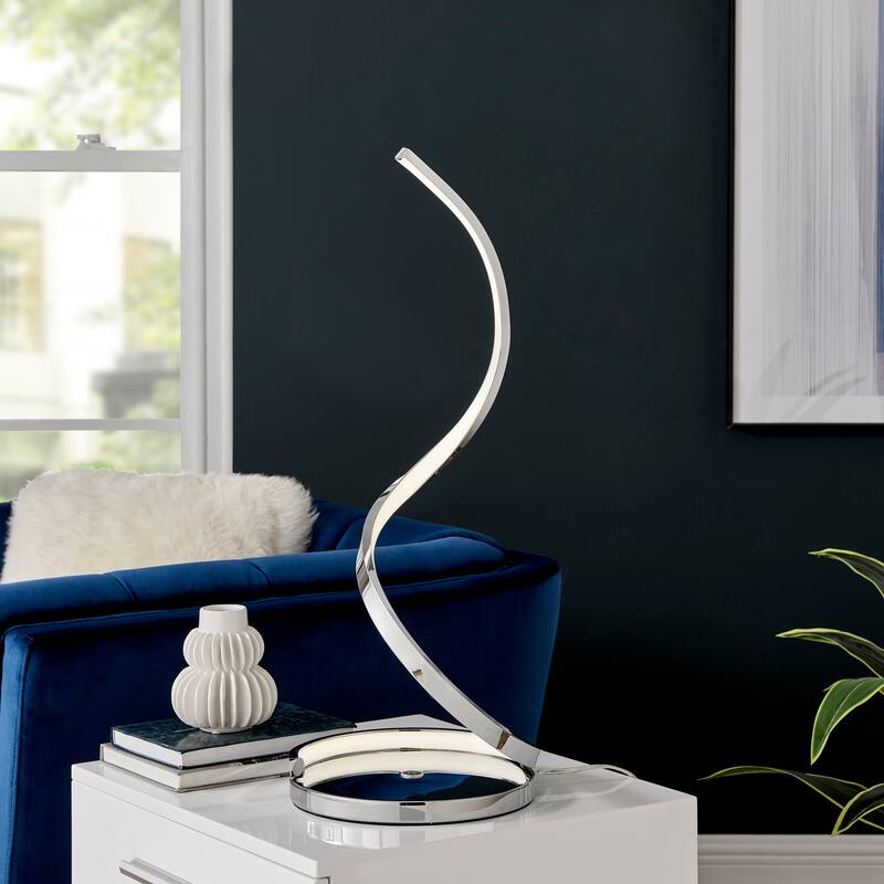 Modern Spiral Dimmable Integrated LED Table Lamp - N/A