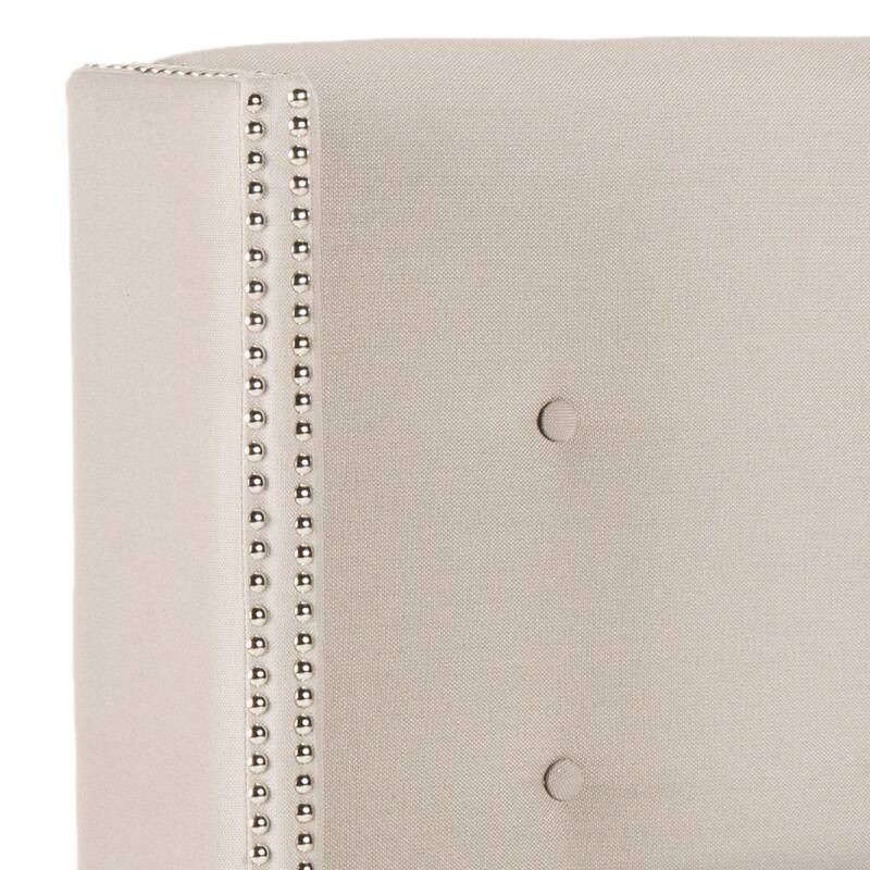 SAFAVIEH Rachela Taupe Queen Linen Tufted Wingback Headboard
