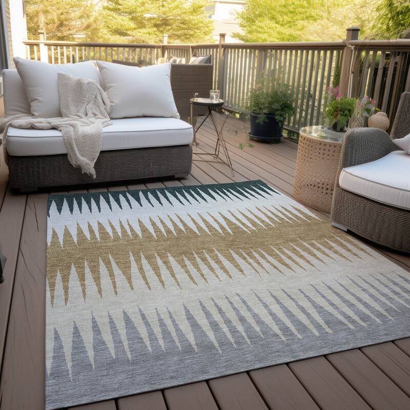 Machine Washable Indoor/ Outdoor Chantille Contemporary Ombre Rug