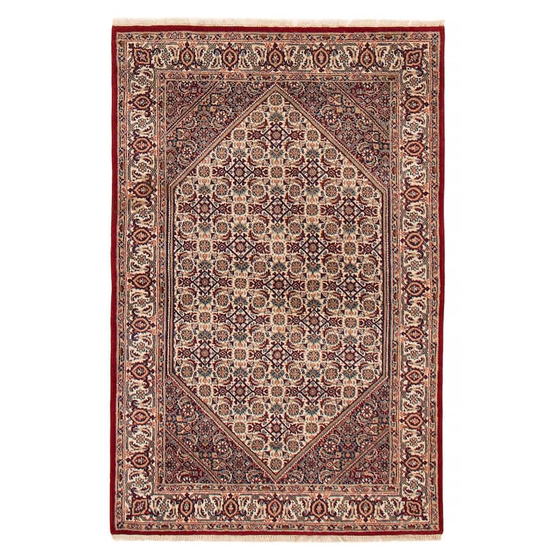 ECARPETGALLERY Hand-knotted Bijar Cream Wool Rug - 4'3 x 6'5 - Cream - 4'3 x 6'5