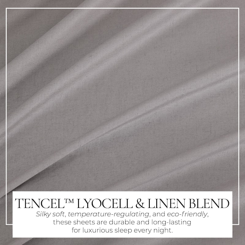 TENCEL Lyocell & Linen Blend 4-Piece Sheet Set.