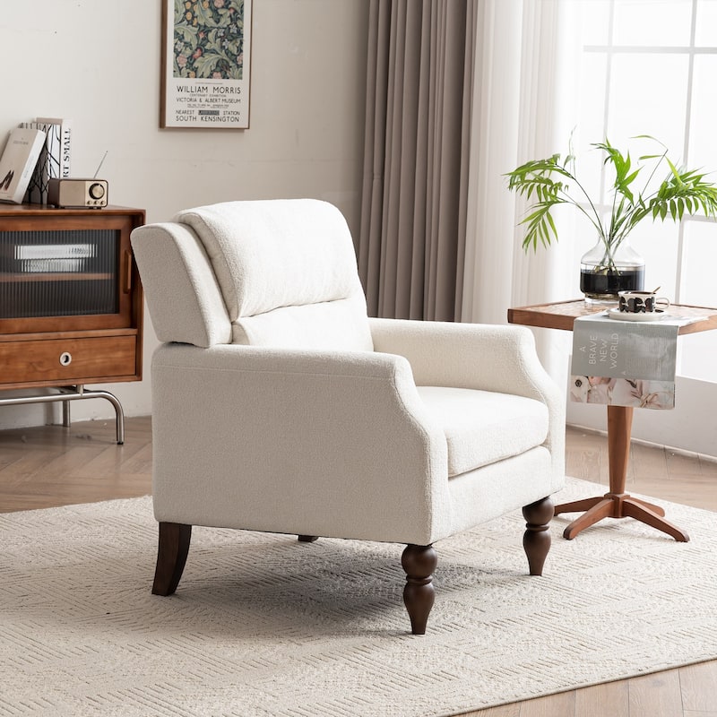Modern Accent Chair Armchair Upholstered Boucle Fabric Single Sofa