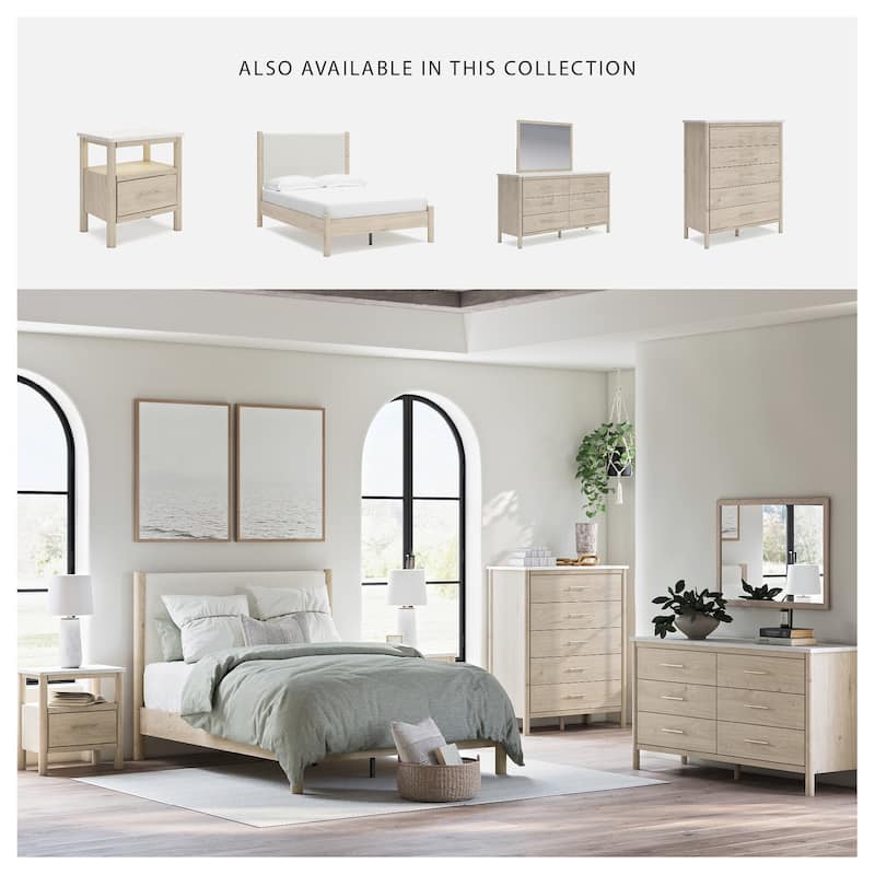 Signature Design by Ashley Cadmori Beige/White Dresser and Mirror