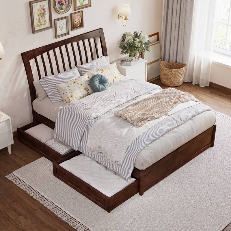 Roslyn Platform Bed with Panel Footboard and Storage Drawers