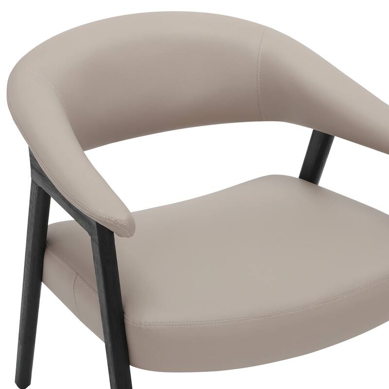 Modern Faux Leather and Solid Wood Accent Chair