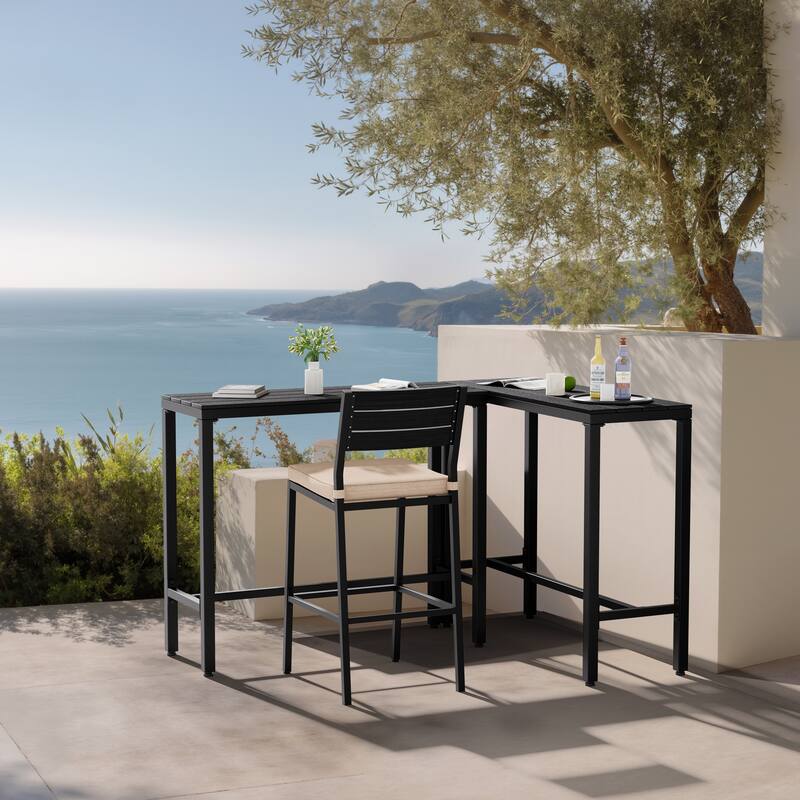 VredHom Outdoor Indoor Patio Rectangular Bar Table Pub Table