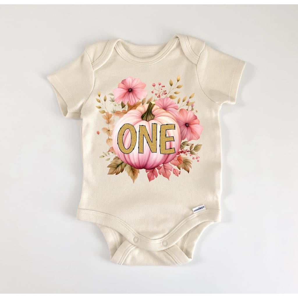 Pink Fall Pumpkin Birthday - Baby Boy Girl Clothes Infant Bodysuit Funny Cute Newborn