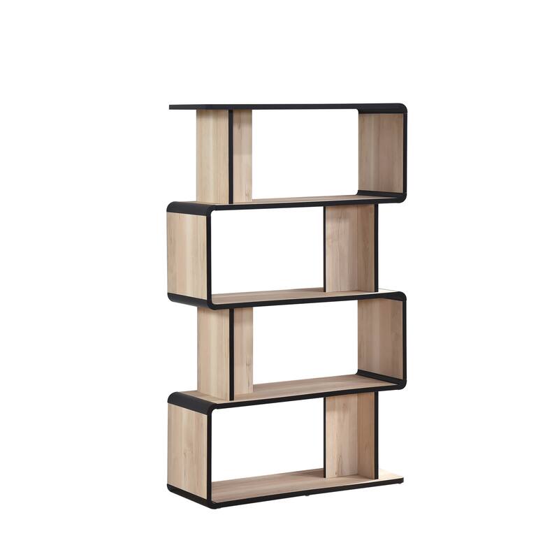 Nathan Collection Oak Black Laminated Wood 3, 4, or 5-Shelf Bookcase