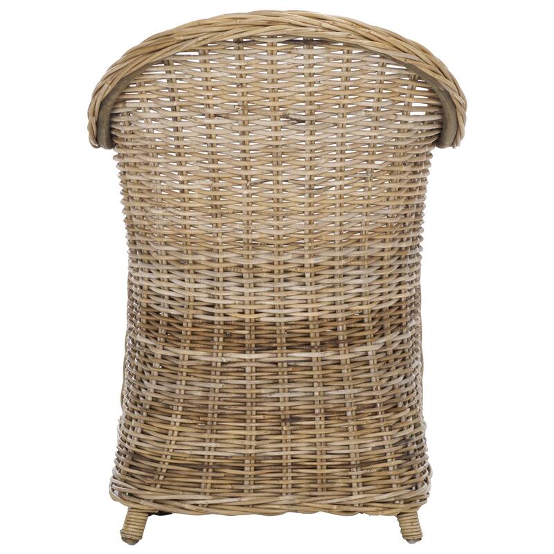 SAFAVIEH Heidrin Dining Grey Rattan Club Chair - 24"Wx23"Dx35"H