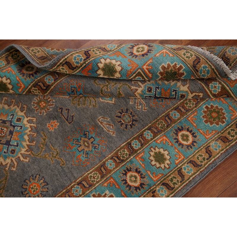 Kazak Accent Rug Hand-Knotted Oriental Wool Carpet - 3'4" x 4'10"