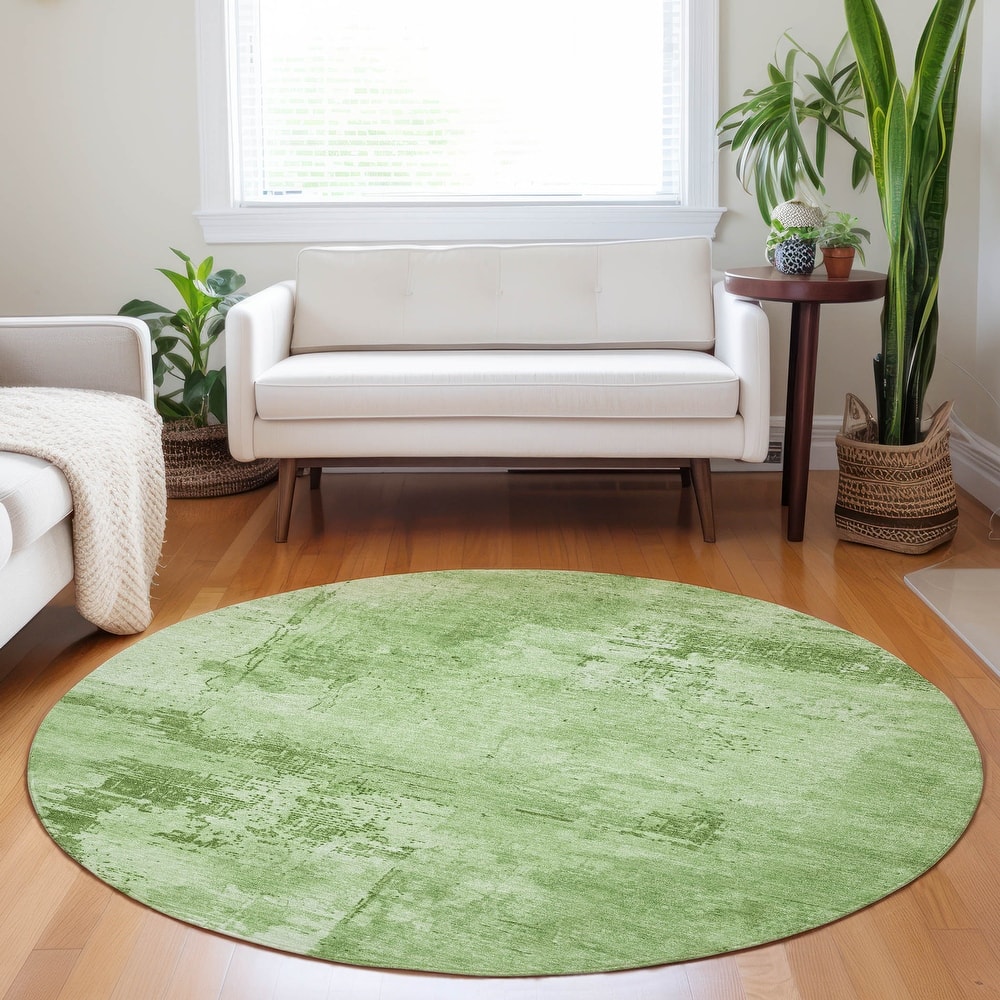 Machine Washable Indoor/ Outdoor Abstract Modern Chantille Rug