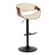 preview thumbnail 57 of 70, Carson Carrington Kanteborg Adjustable Bar Stool with Rounded T Footrest (Set of 2) Cream PU/Walnut/Black Metal