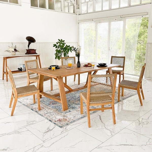 Cambridge Casual Belmont Teak Wood Dining Chair Set of 2 - Bed