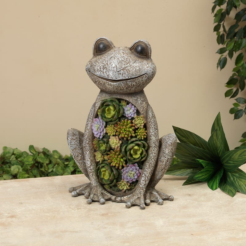 18.3 in. Polyresin Frog Sculpture