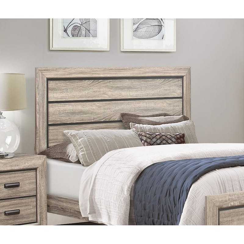 Queen Size Bed with Natural Finish, Dark Under-Paneling, and Contemporary Design