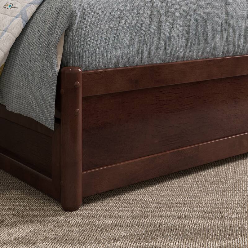 Everett Platform Bed with Panel Footboard and Twin Trundle