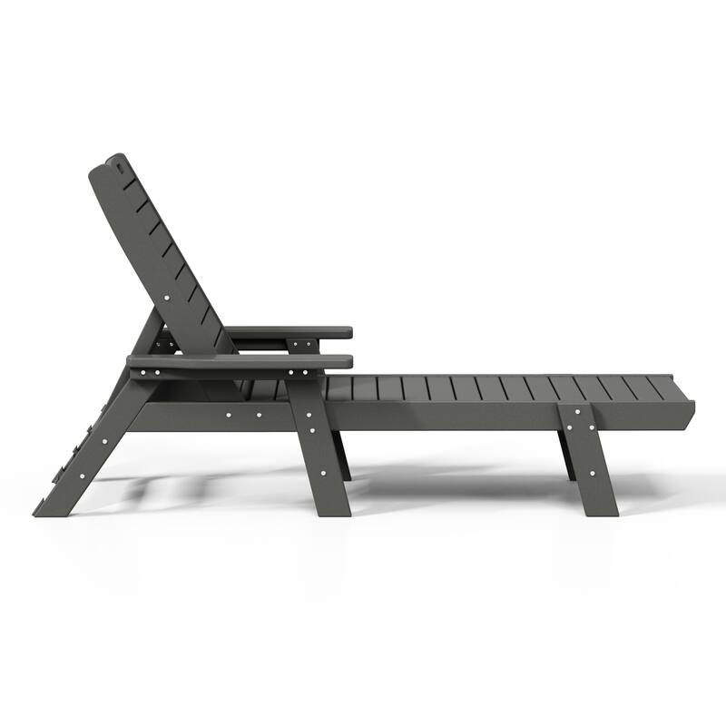 Laguna Hdpe All Weather Outdoor Patio Pool Reclining Chaise Lounge (Set Of 2)