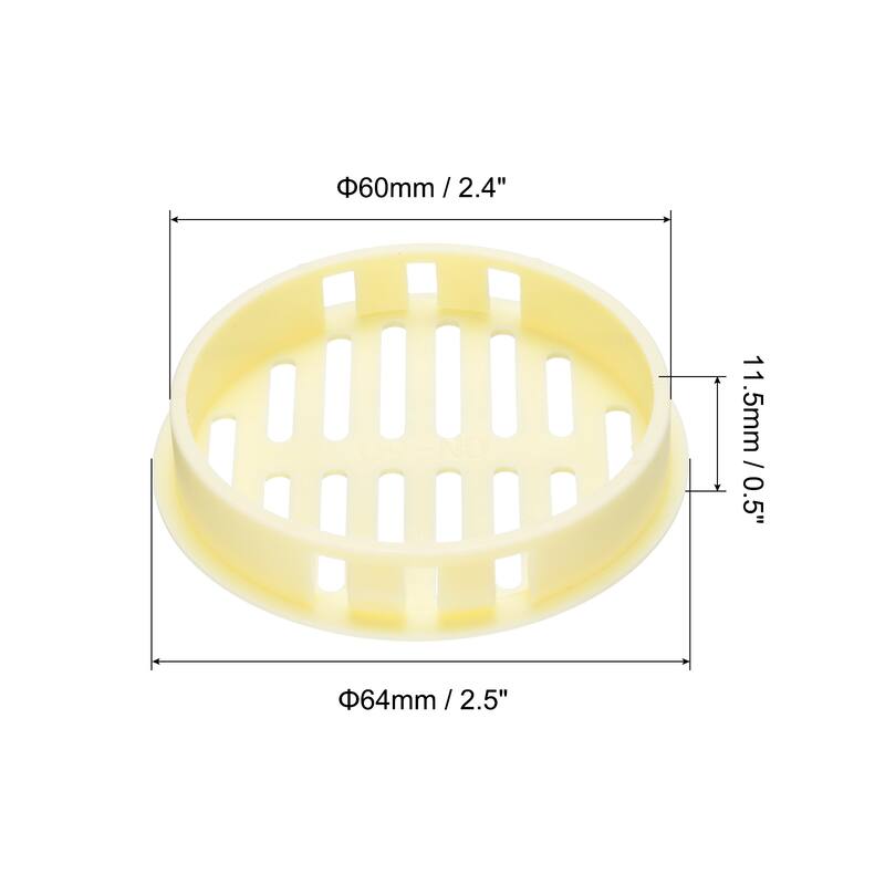 20Pcs 60mm/2.4in Air Vents Circular Soffit Vents, Soffit Vent Cover - 60mm - Yellow