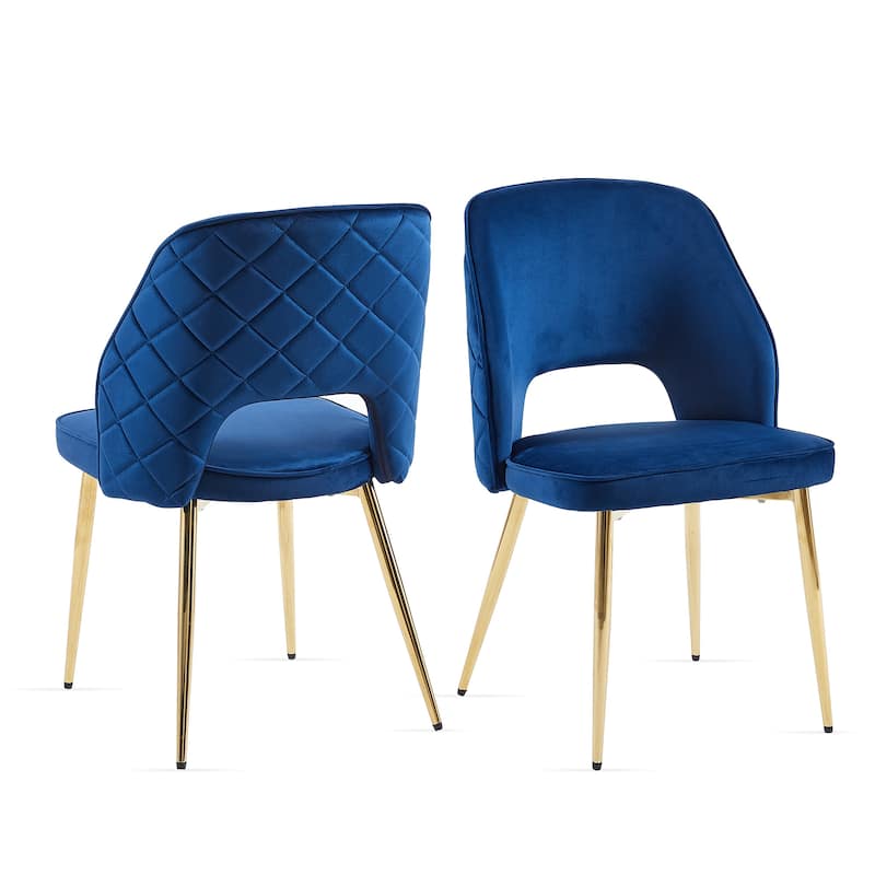 Velvet Dining Chairs with Metal Legs